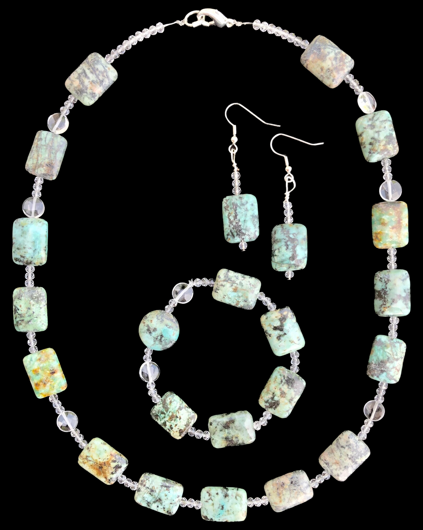 Turquoise & Quartz Crystal Jewelry Set