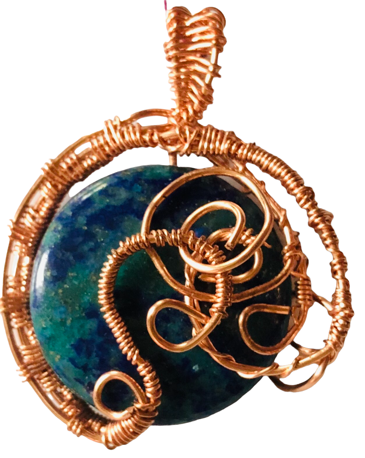 Lapis Copper Wire Wrapped Pendant