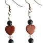 Red Jasper Heart & Obsidian Jewelry Set