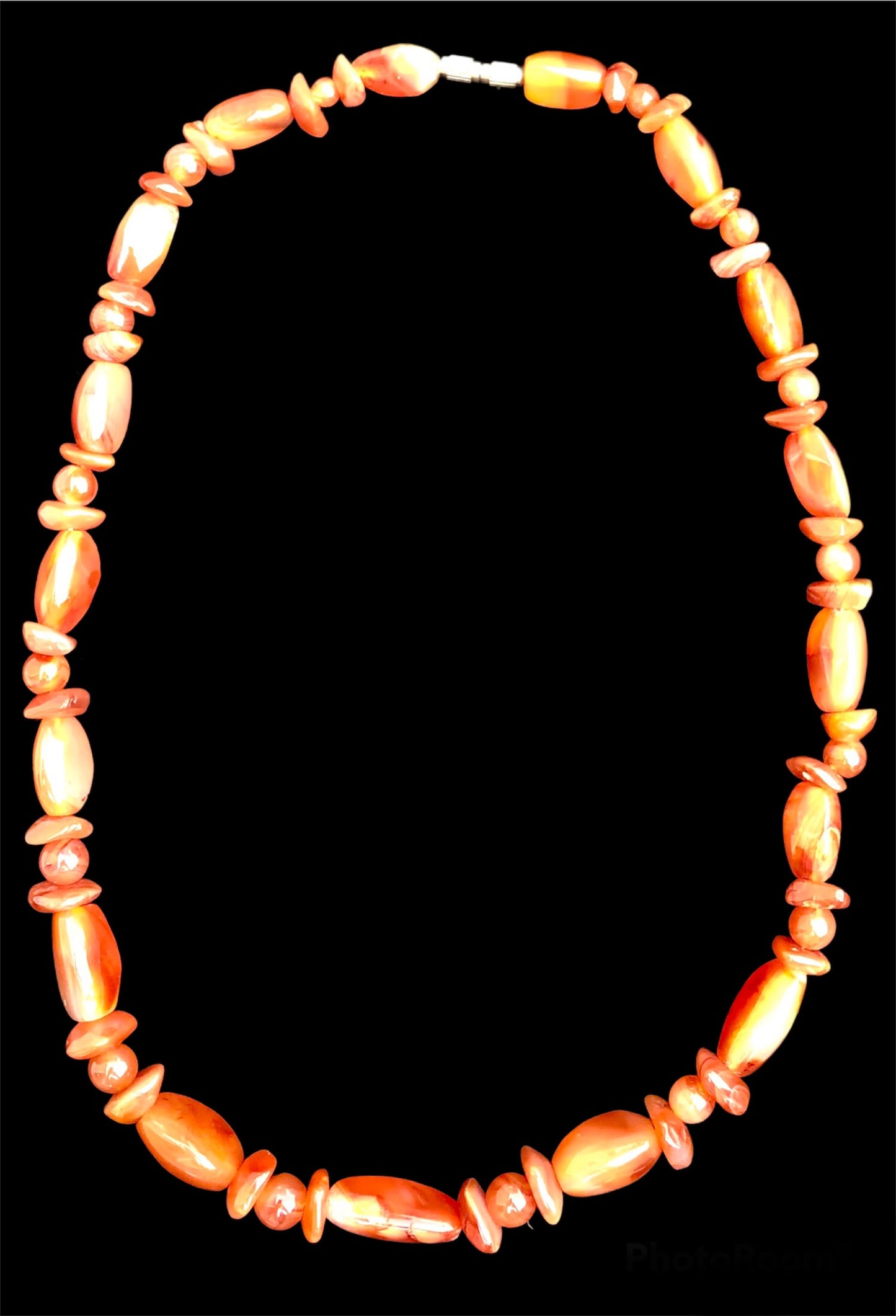 Orange Agate Beaded Necklace