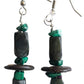 Green Agate & African Wood Beaded Swarovski Earing Set