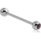 Stainless Steel Straight Barbell's w/ Gem's