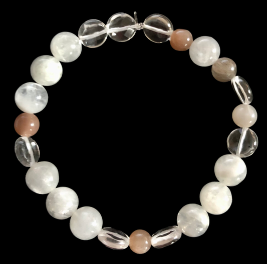 Moonstone, Sunstone & Quartz Jewelry Set