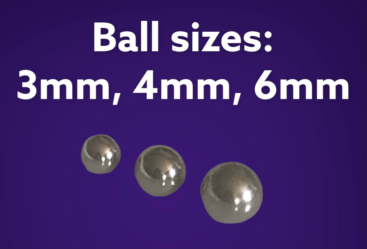 16 & 14 Gauge Titanium Ball/ Spike Labret Studs