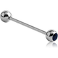 Stainless Steel Straight Barbell's w/ Gem's