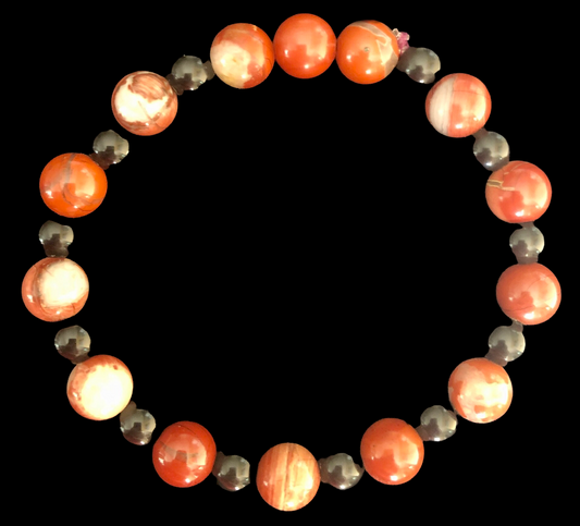 Red Jasper & Obsidian Jewelry Set