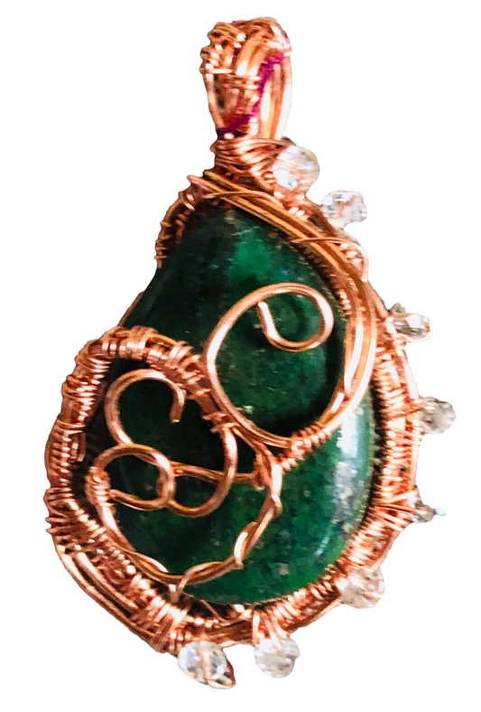 Jasper Copper Wire Wrapped Pendant