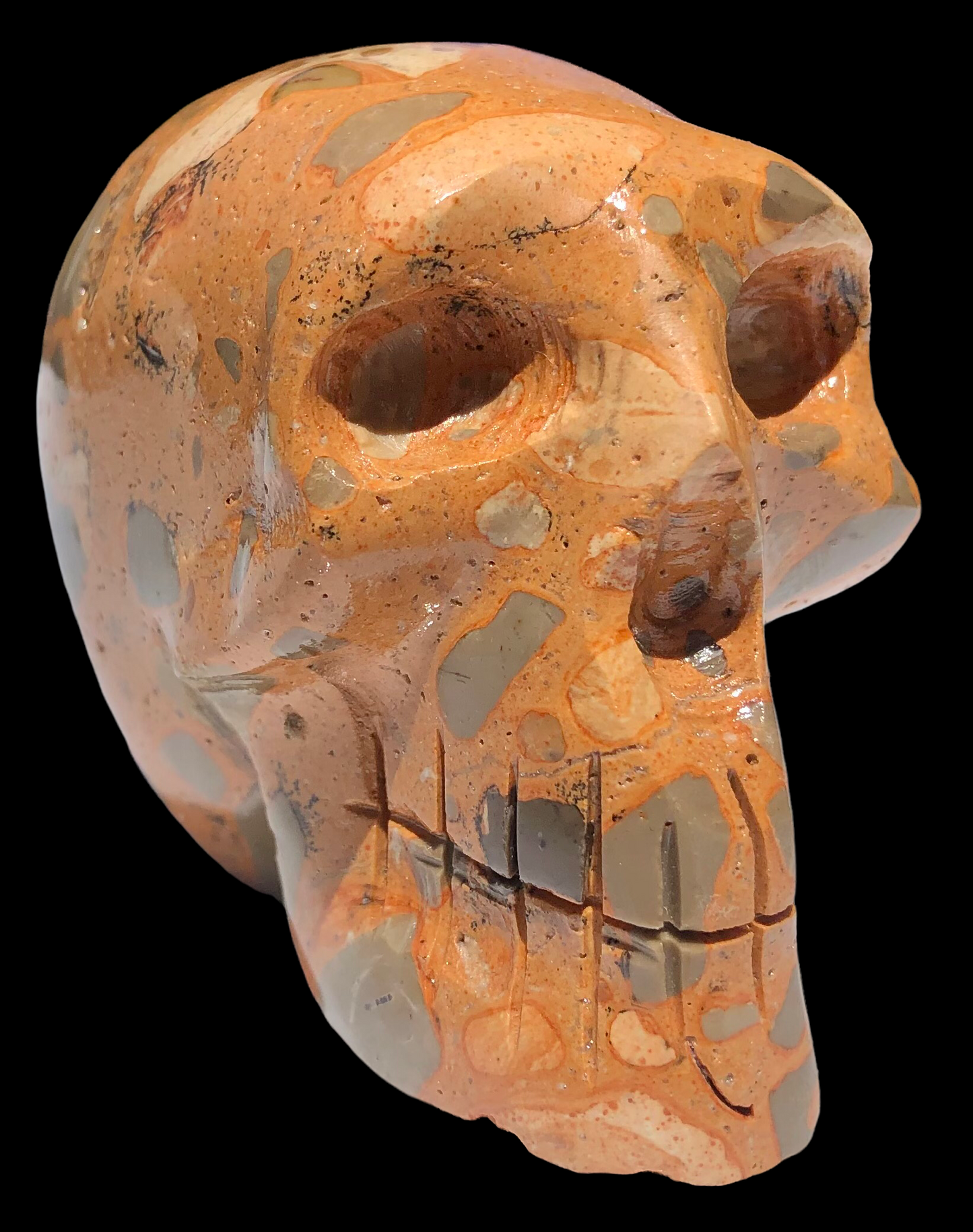 Leopard Jasper Skull