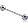 Stainless Steel Straight Barbell's w/ Gem's