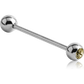 Stainless Steel Straight Barbell's w/ Gem's