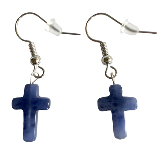 Sodalite Cross Earing's