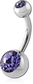 14 Gauge Double Gem Curved Barbells