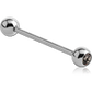 Stainless Steel Straight Barbell's w/ Gem's