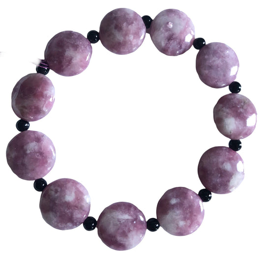 Lepidolite & Black Onyx Jewelry Set #2