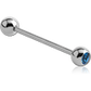 Stainless Steel Straight Barbell's w/ Gem's