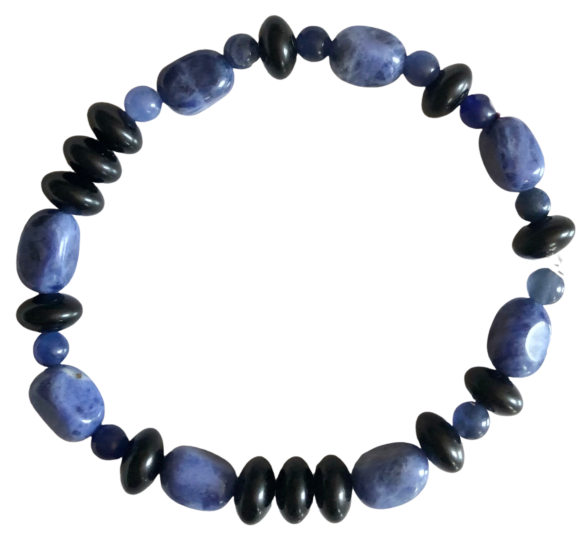 Silver Lockit Beads Bracelet, Black Titanium and Black Polyester Cord -  Categories Q05730
