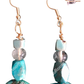 Gold & Sterling 925 Silver Fluorite & Turquoise Earing Set