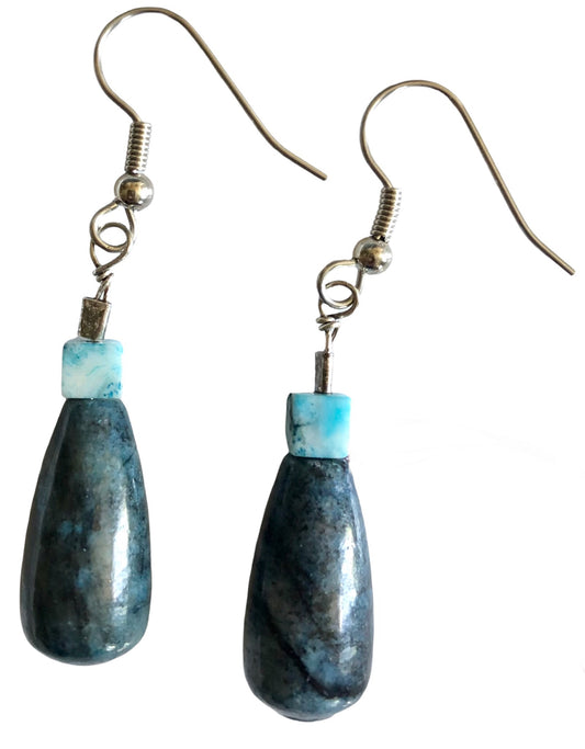 Green & Blue Jasper Earing Set's