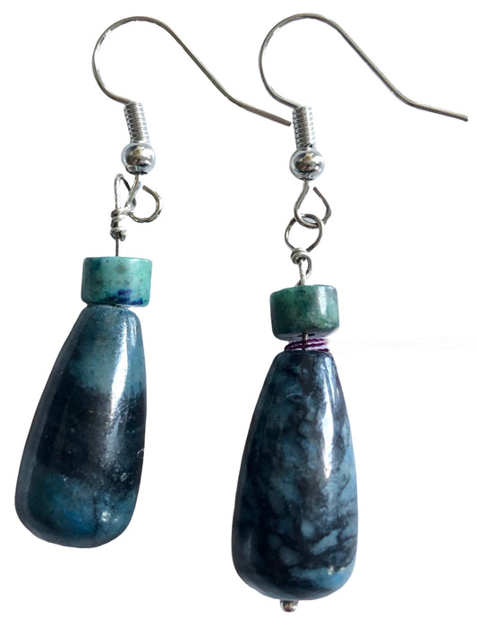 Green & Blue Jasper Earing Set's