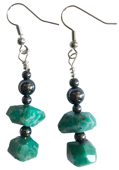 Ruby Zoisite & Hematite Earing's